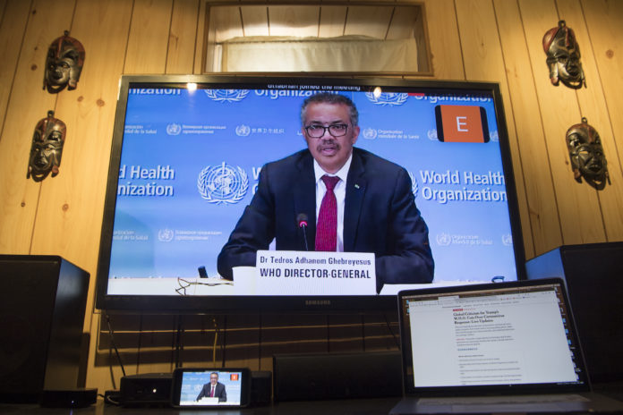 WHO Director-General virtual briefing on the COVID-19 pandemic in Geneva.