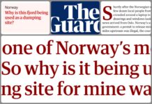 The Guardian har reportasje fra Førdefjorden på forsiden i dag